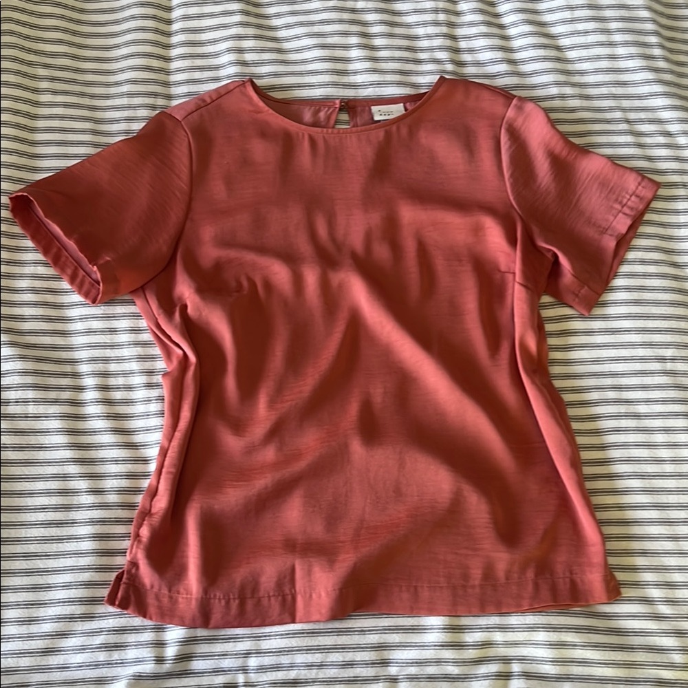 Short Sleeve lightweight blouse in Coral